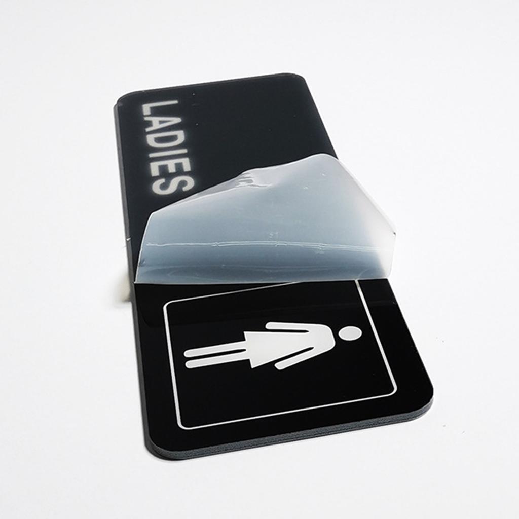 Acrylic Bathroom Directional Sign Waterproof Restroom Label Convenient Installation Toilet Door Signs for Restaurants