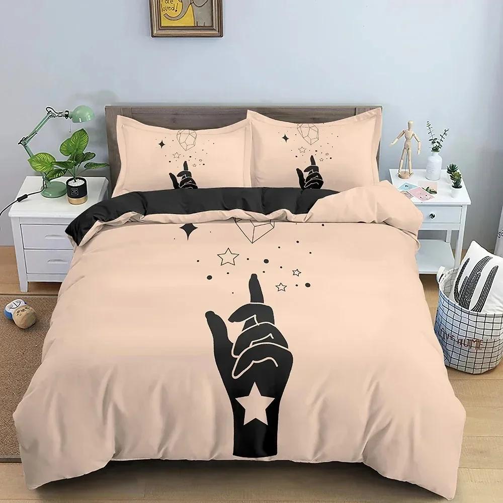Gesture Pattern Duvet Cover Set Buddhism Style Bedding Set Twin Full Queen Size Comforter Cover Bed Set With Pillowcase