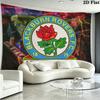 Arazzo da Parete Blackburn Rovers Appeso Estetico alla Parete Coperta in Tessuto Stampato Arazzi Decorativi per Camera da Letto Soggiorno Decorazioni per la Casa
