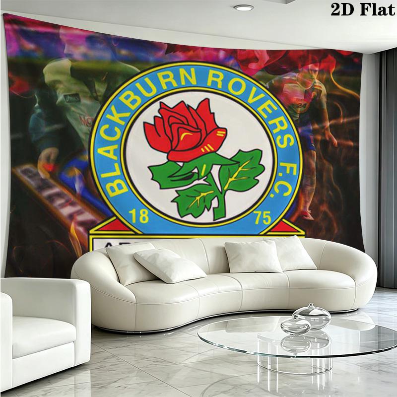 Arazzo da Parete Blackburn Rovers Appeso Estetico alla Parete Coperta in Tessuto Stampato Arazzi Decorativi per Camera da Letto Soggiorno Decorazioni per la Casa