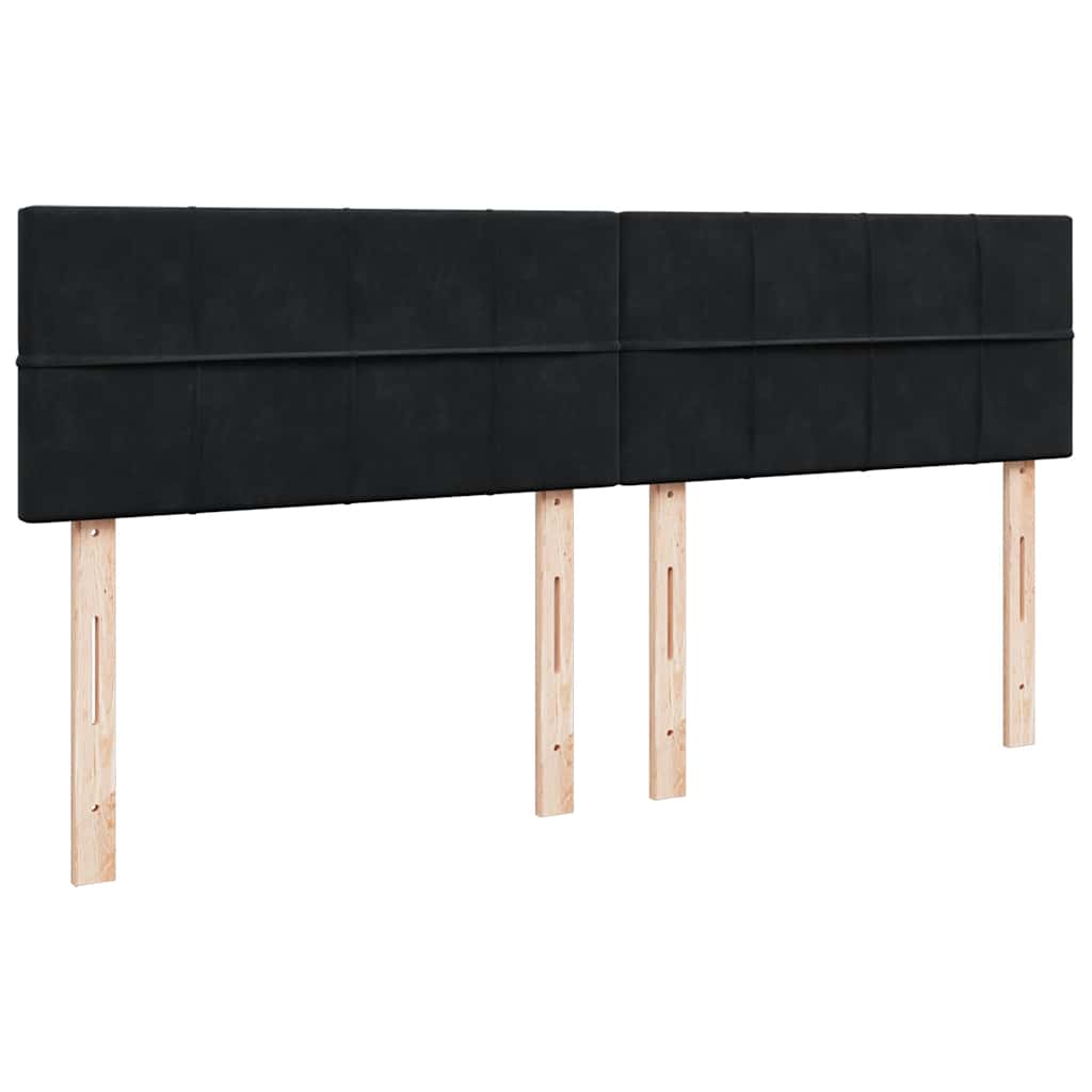 Box Spring Bed with Mattress Black 180x200 Cm Velvet