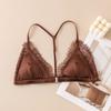 Front buckle triangular cup small chest gathered without steel ring lace bra
