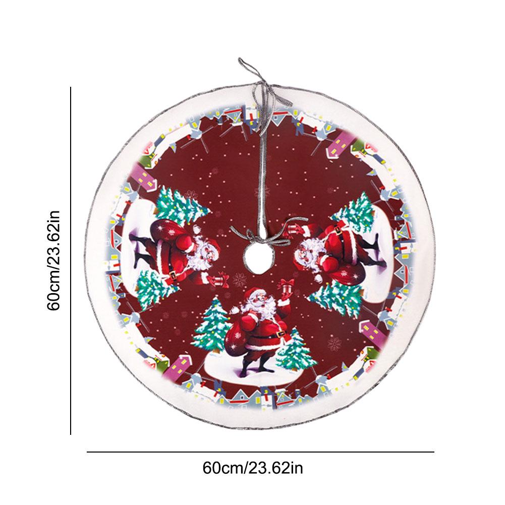 

60 см Юбка для рождественской елки Санта-Клаус Снеговики Рождественский мягкий коврик-накидка Коврик для юбки рождественской елки Зимний праздничный коврик для елки Украшение