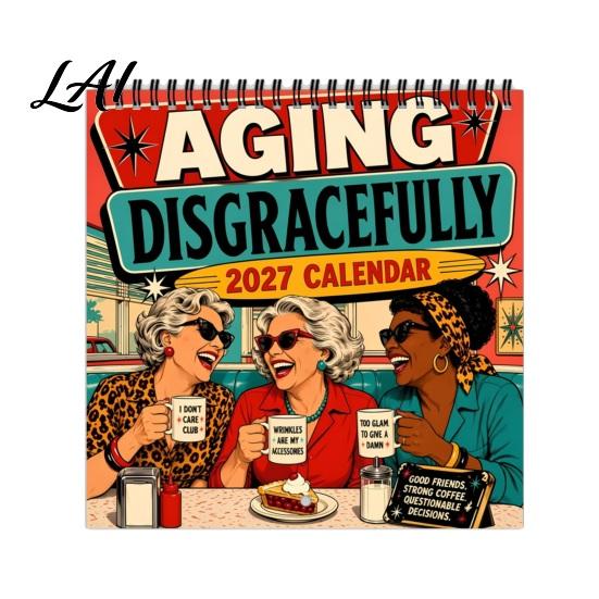 School Year Planning Tool 2027 Wall Calendar Funny Cartoon Illustrations Large Date Grids Annual Schedule Planner Thick Coated Paper Sturdy