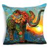 Home Decor Pillowcase Sofa  Polyester Elephant Print Cushion Cover Indian Style Animal