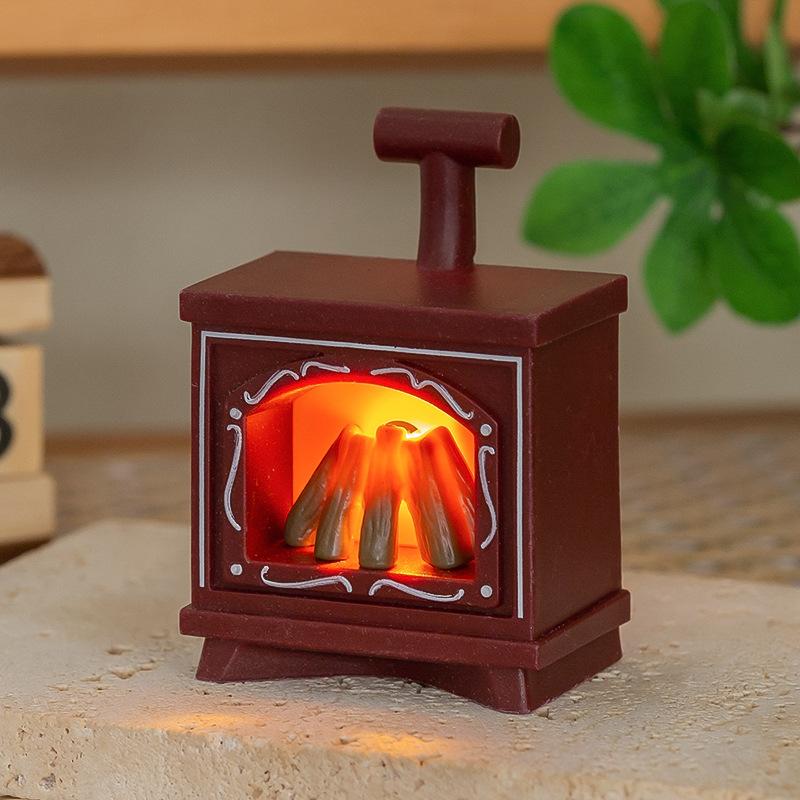 

Миниатюрный Миниатюрный Имитация Каминной Лампы Кукольный Домик Декоративный Элемент Электронная Свеча Лампа красный
