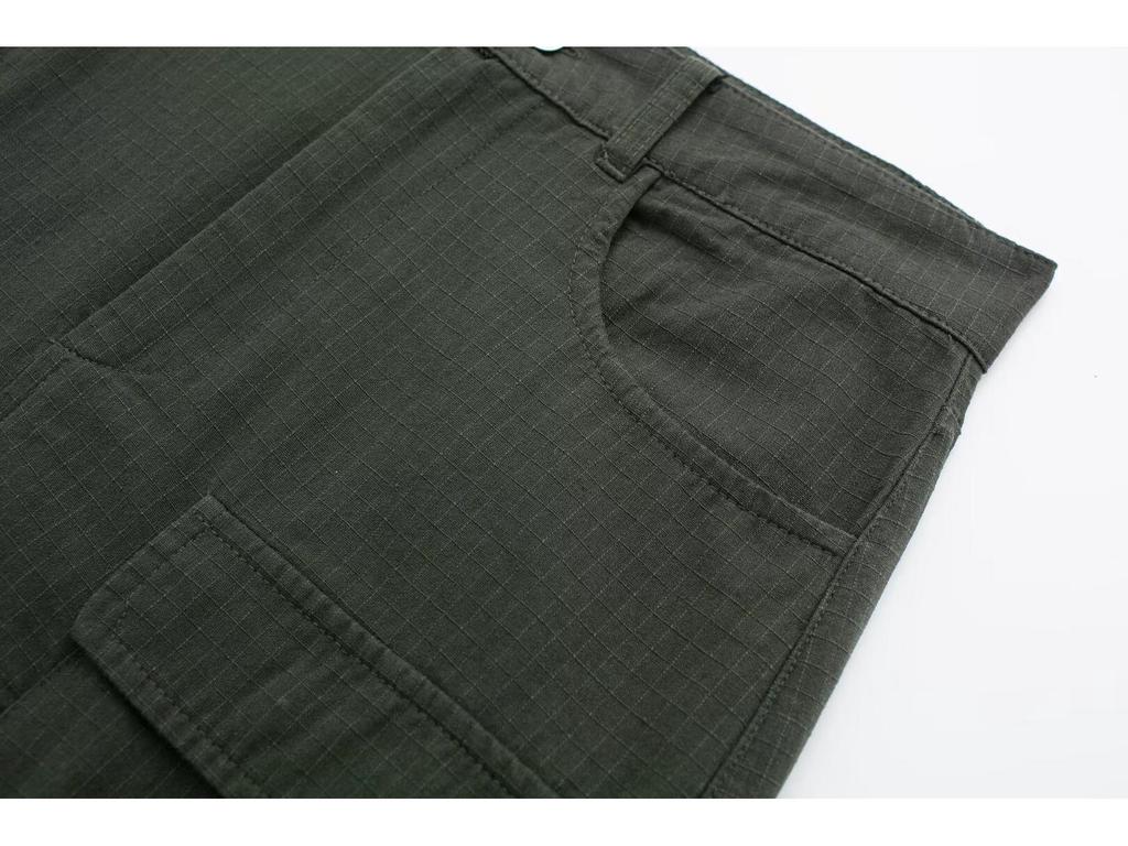 European & American Workwear Multi-Pocket Mini Skirt - Solid Color Casual Street Style Skirt