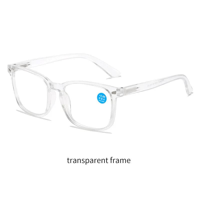 Fashion Large Frame Anti Blue Light Spring Leg Reading Glasses Women Men Unisex Diopter 0 +1.0 +1.5 +2.0 +2.5 +3.0 +3.5 +4.0