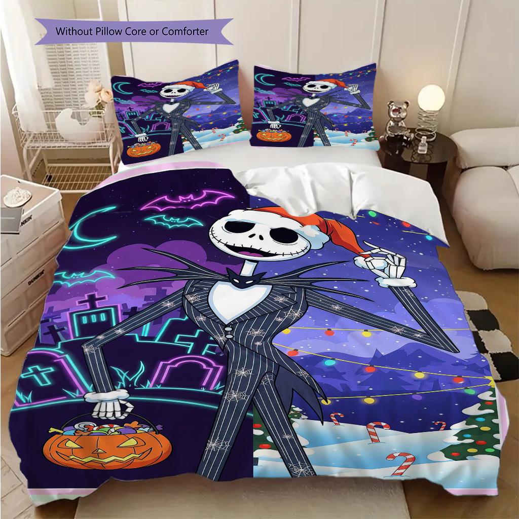 1PC The Nightmare Before Christmas pattern Bedding Quilt Set Quilt Cover Pillowcase Home Decoration (1 * duvet cover + 27 * pillowcase, without core)