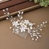 Wedding Hair Accessories Handmade Pearl headdress women Silver Color Hair Comb flower Hai Comb Bridal Hair Ornaments Tiaras