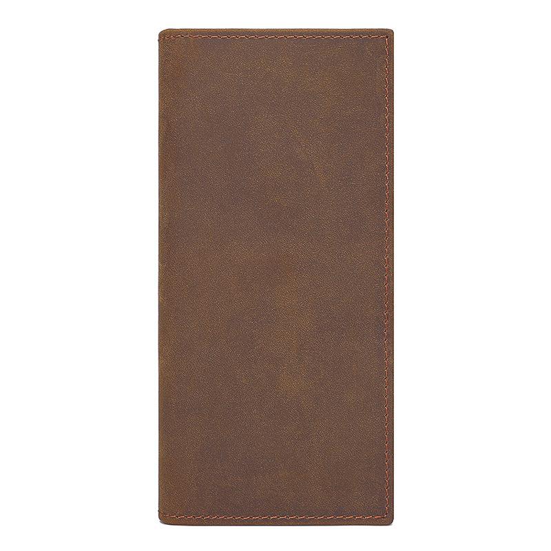 

European and American Retro Genuine Leather Men s Wallet, Crazy Horse Leather Long Style, Multi Card Slot USD Clip Wallet