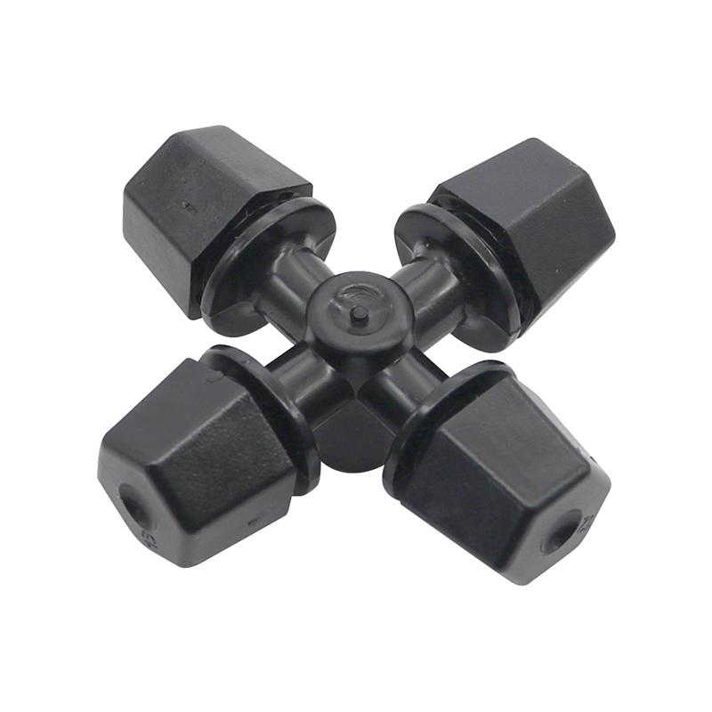 Garden Cross Atomized Nozzle 6 mm Interface Water Fog Greenhouse Mist Nozzle Gardening Tools and Equipment 100 Pcs чёрный