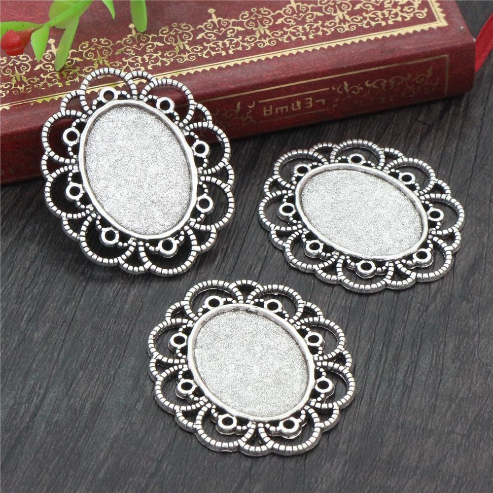 10 pièces 18x25mm Taille intérieure 3 couleurs Style classique Cabochon Camée Base Monture Charms Pendentif Bijouterie