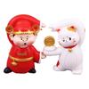 Fortune-Attracting Lucky Cat and God of Wealth Ornaments for Festive Home Décor