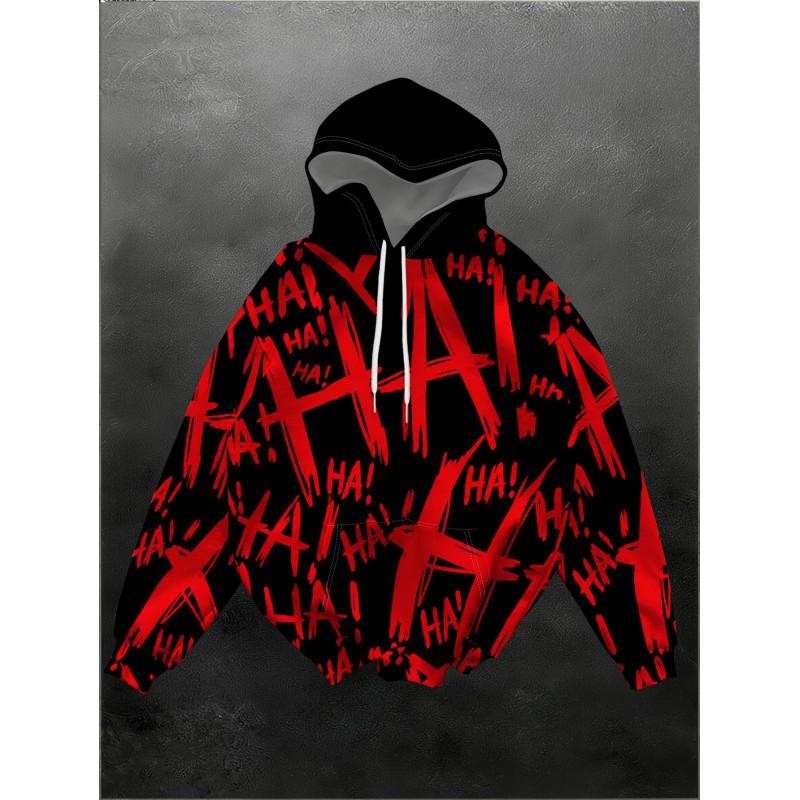 Mens Hooded Sweatshirt Soccer Print Breathable Loose Fit Casual Wear