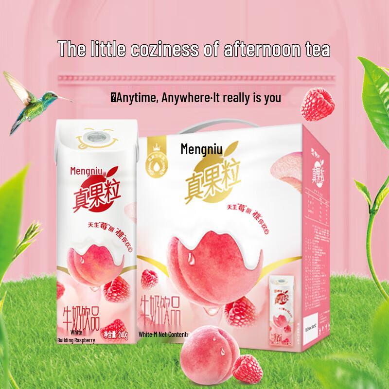 Mengniu Real Fruit Granules Milk Drink Peach Raspberry