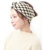 VINGTAINE Knit Cross Turban Wide Hair Headband, Monochrome, Casual, Fall/Winter, Mature, Accessory, HB-88-WHMIX