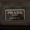 Prada Logo Embossing Handbag Tote Bag Brown Calfskin/Nylon Unisex Used