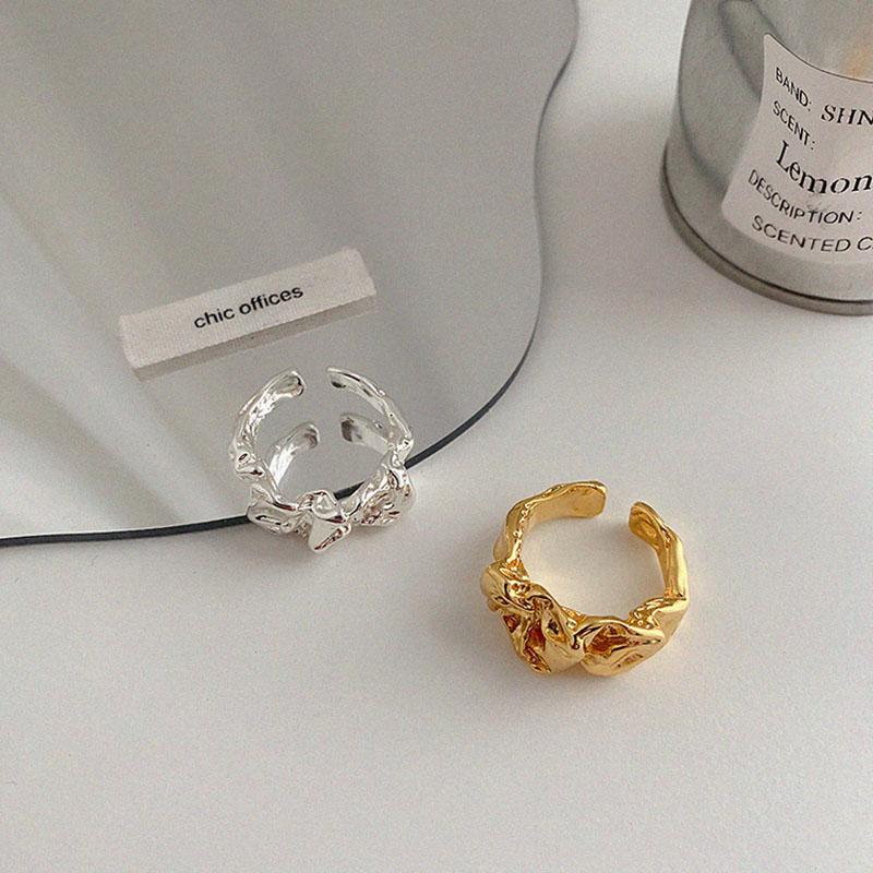 New Gold Silver Color Ring for Women Fashion Creative Irregular Metal Geometric Creative Open Rings Party Jewelry Gift