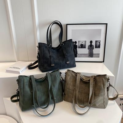 Retro Shoulder Bags For Women Biker Style Soft PU Leather Large Capacity Shopper Tote  Autumn New Travel Crossbody Bag