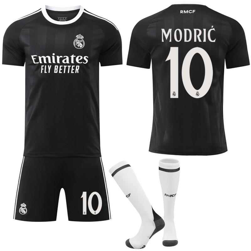 26 Real Madrid Goalkeeper Black Training No. 7 Ronaldo Jersey Vinicius 9 Mbappe No. 5 Football Jersey Suit