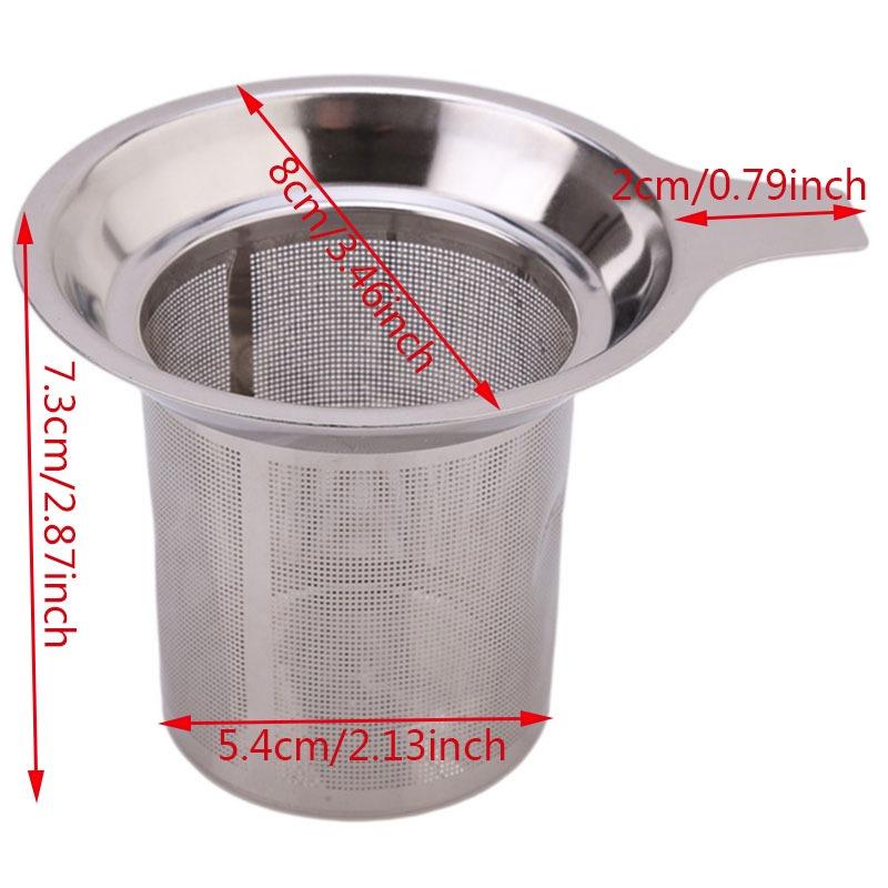 Stainless Steel Tea Filter Basket Mesh Cup Reusable Strainer Herbal Locking Tea Filter