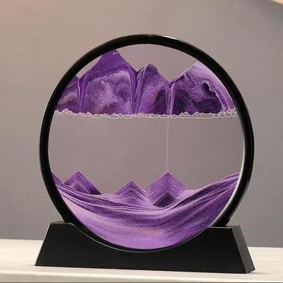 3D Moving Sand Art Picture Round Glass Deep Sea Sandscape Hourglass Quicksand Craft Flowing Sand Painting Office Home Decor Gift