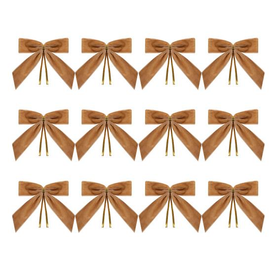 12/24Pcs Red Small Velvet Christmas Bows DIY Gift Wrapping Crafts Red Christmas Bowknot Wedding Party Decoration