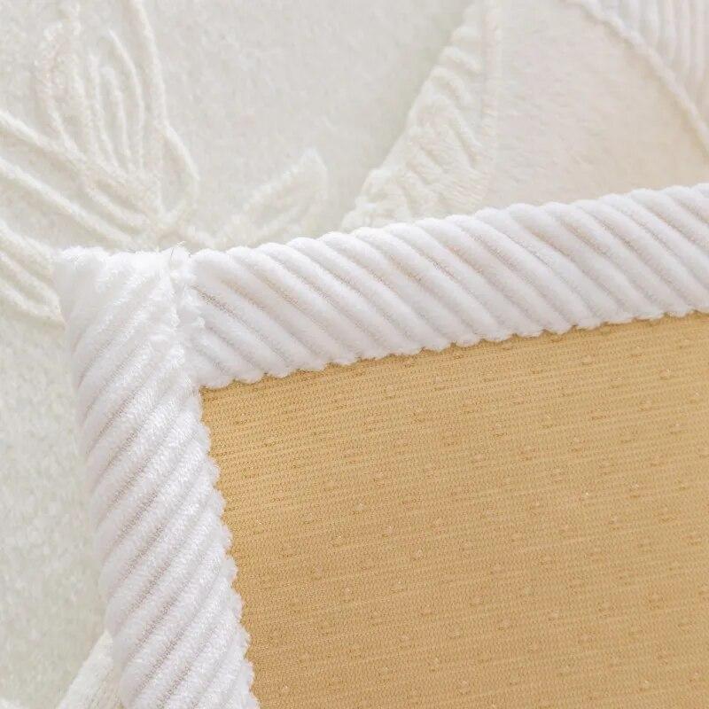 Solid Color Sofa Cover Branches Leaves Jacquard Sofa Cover for Living Room Milk Plush Universal Sofa Mat Non-Slip Couch Cushion