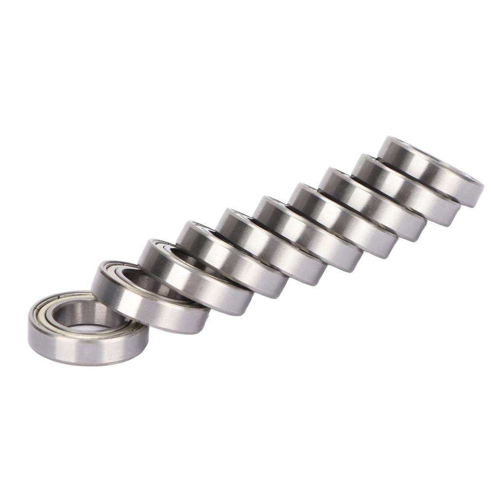 10 Pcs Deep Grooves Ball Bearing Double Shielded High Speed Low Vibration Wear Resistant Industrial Bearings