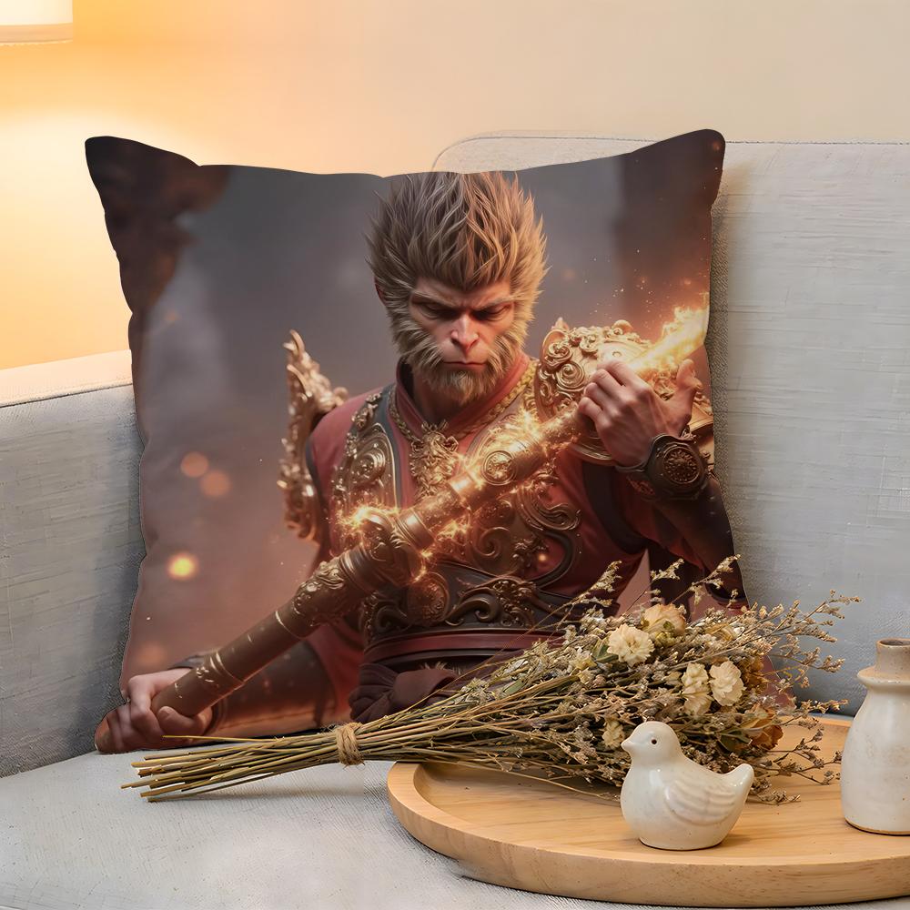 

Black Myth Wukong Game Cushion Cover Linen SkinFriendly Soft Decorative Case For Sofa Home Decor Pillow Cover 30x30cm