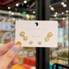 Temperament Earrings Silver Needle Douyin Same Geometric Opal Earrings