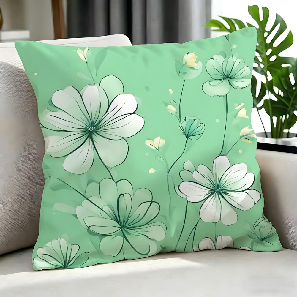 Art MMint green fresh backgrounded Cushion Cover Cushion Cover Set Pcs x x x Pillowcase Decorative Sofa Home Decor