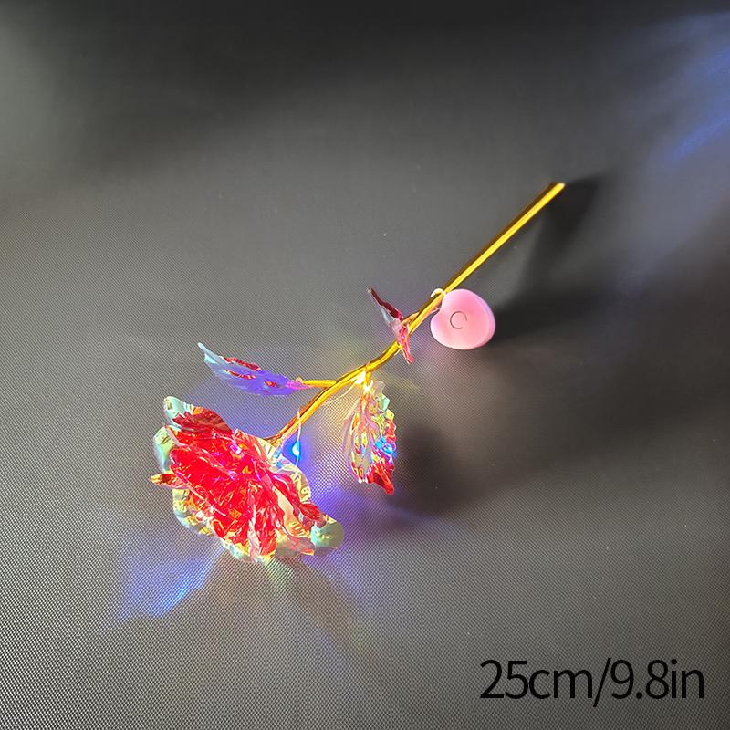 Eternal Rose Flowers Colorful Luminous Rose Artificial Flowers Gold Foil Simulation Flower Mother's Day Gifts Valentines Decor
