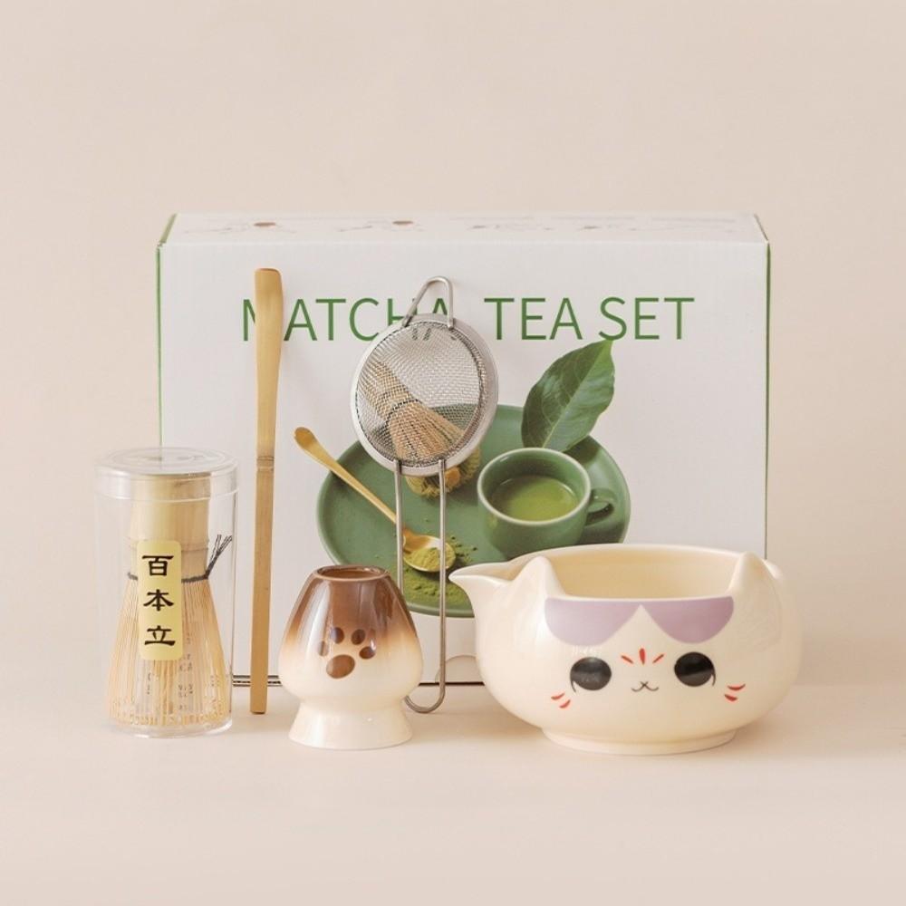 2/5/7pcs Pink Color Matcha Tea Set Bamboo Whisk Matcha Brewing Kit Traditional Japanese