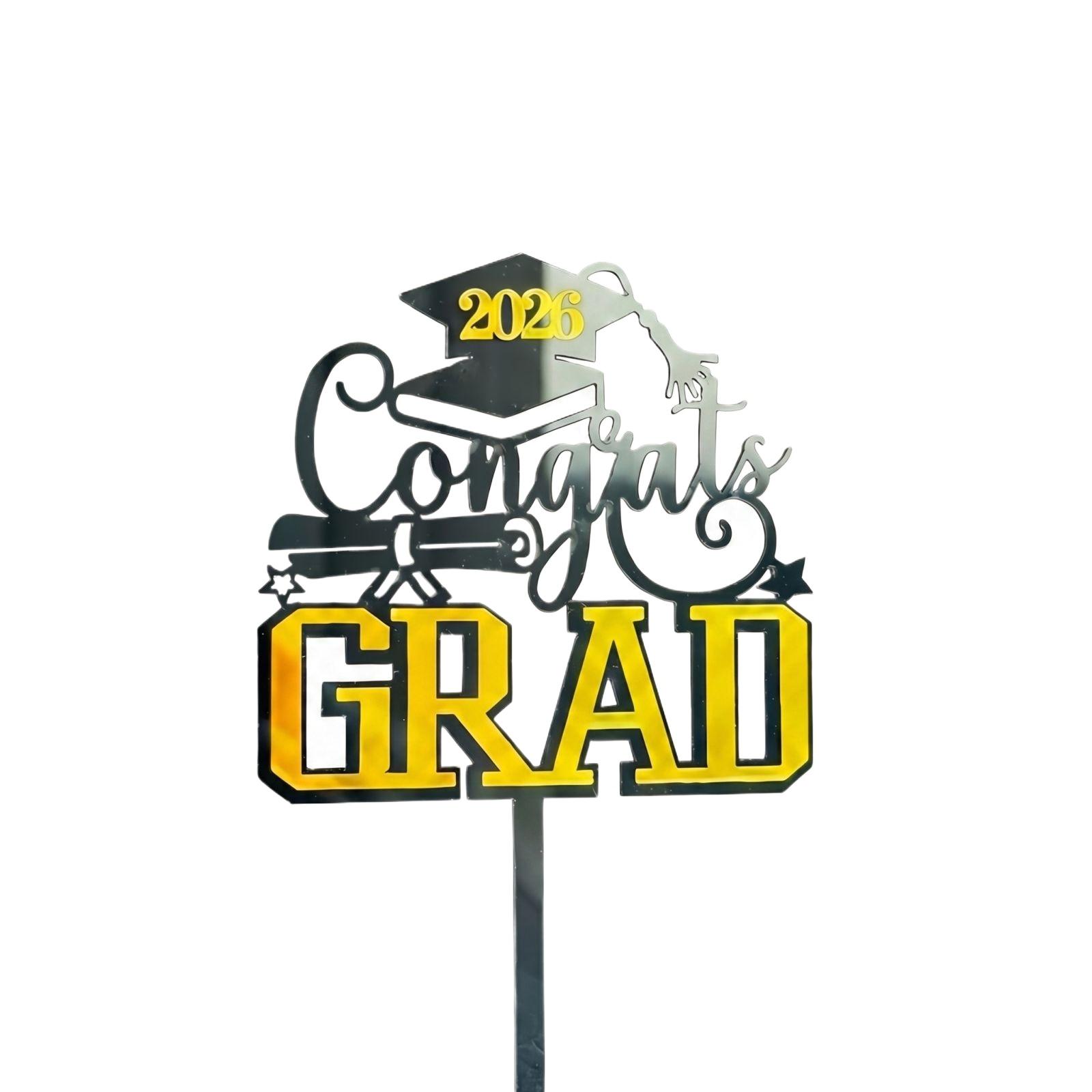 

Graduation Cake Decorations, Acrylic Graduation Party Cake Add-ons One Size жовтий