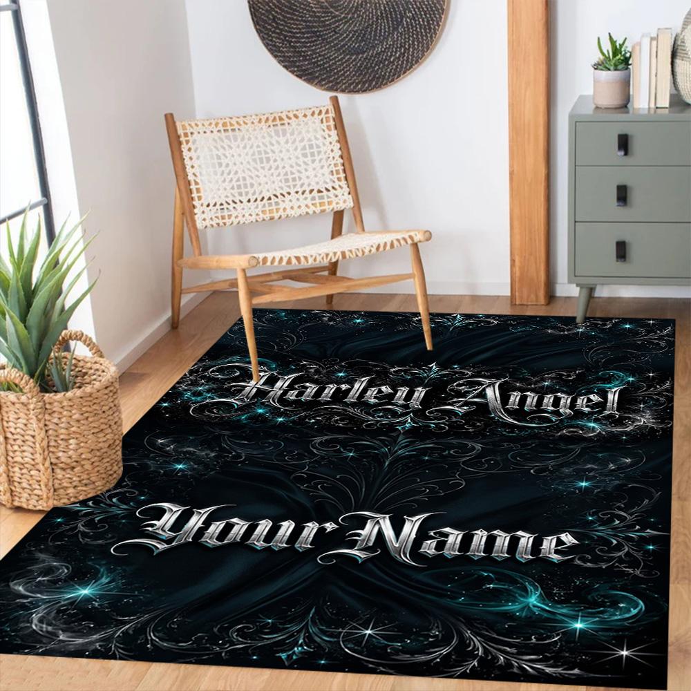 Harley-davidson Motorcycles Customize Text Carpet Design for Bedrooms Dormitory Game Room Decorate Room Antislip Carpet Office Home Decor