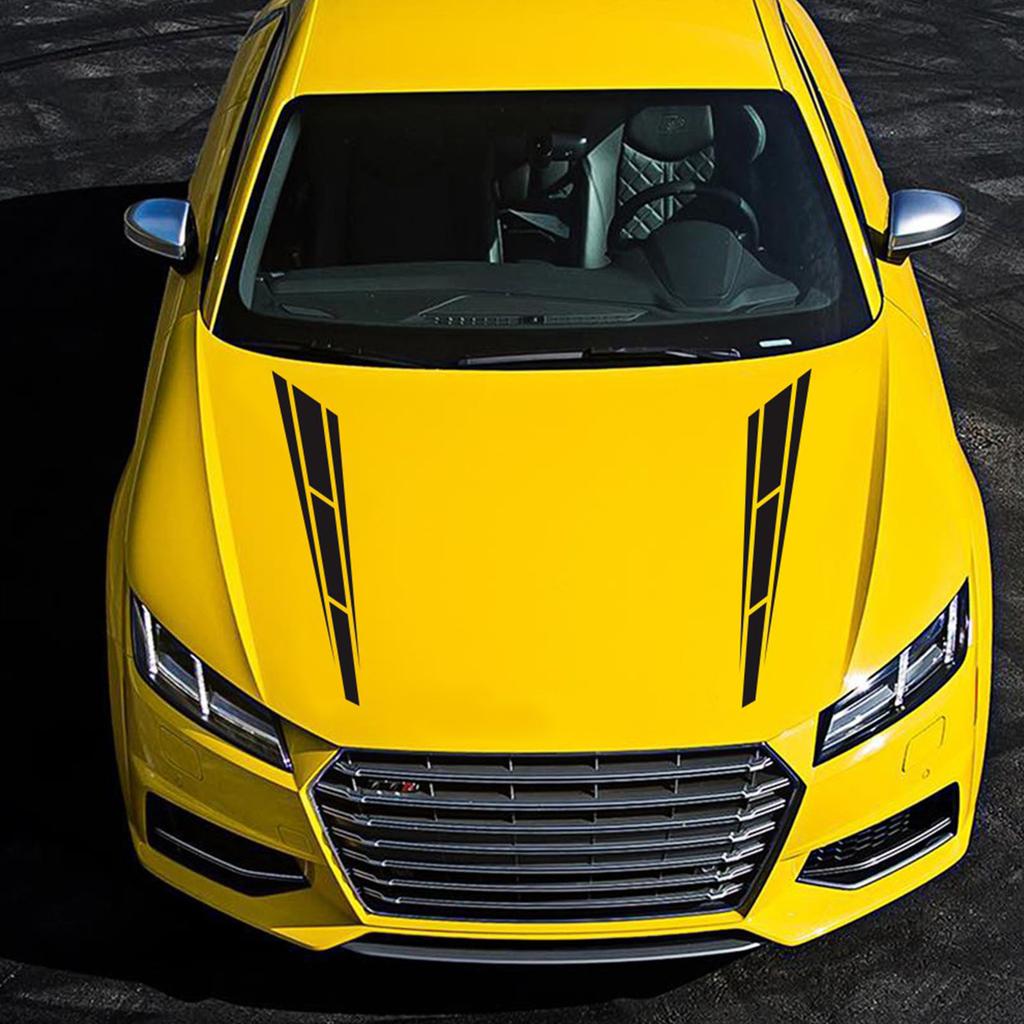 2 Piezas Pegatina Rayas Capó Coche Deportiva Calcomanía para Puerta Lateral Carrocería Coche Capó Motor para Autocaravana Yate Camión Pickup SUV