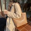 Classic Leather Tote Bag with Top Handle Large Capacity Everyday Fashion Shoulder Bag for Women
