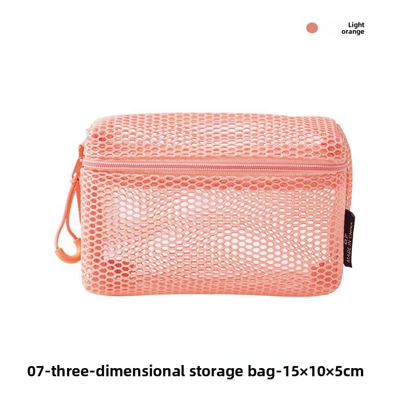 Dopamine three-dimensional mesh cosmetic bag women s portable mesh travel toilet bag transparent storage bag