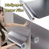 Waterproof Wallpaper Decor Film Stainless Brushed Silver Adhesive Wallpaper  Living Room