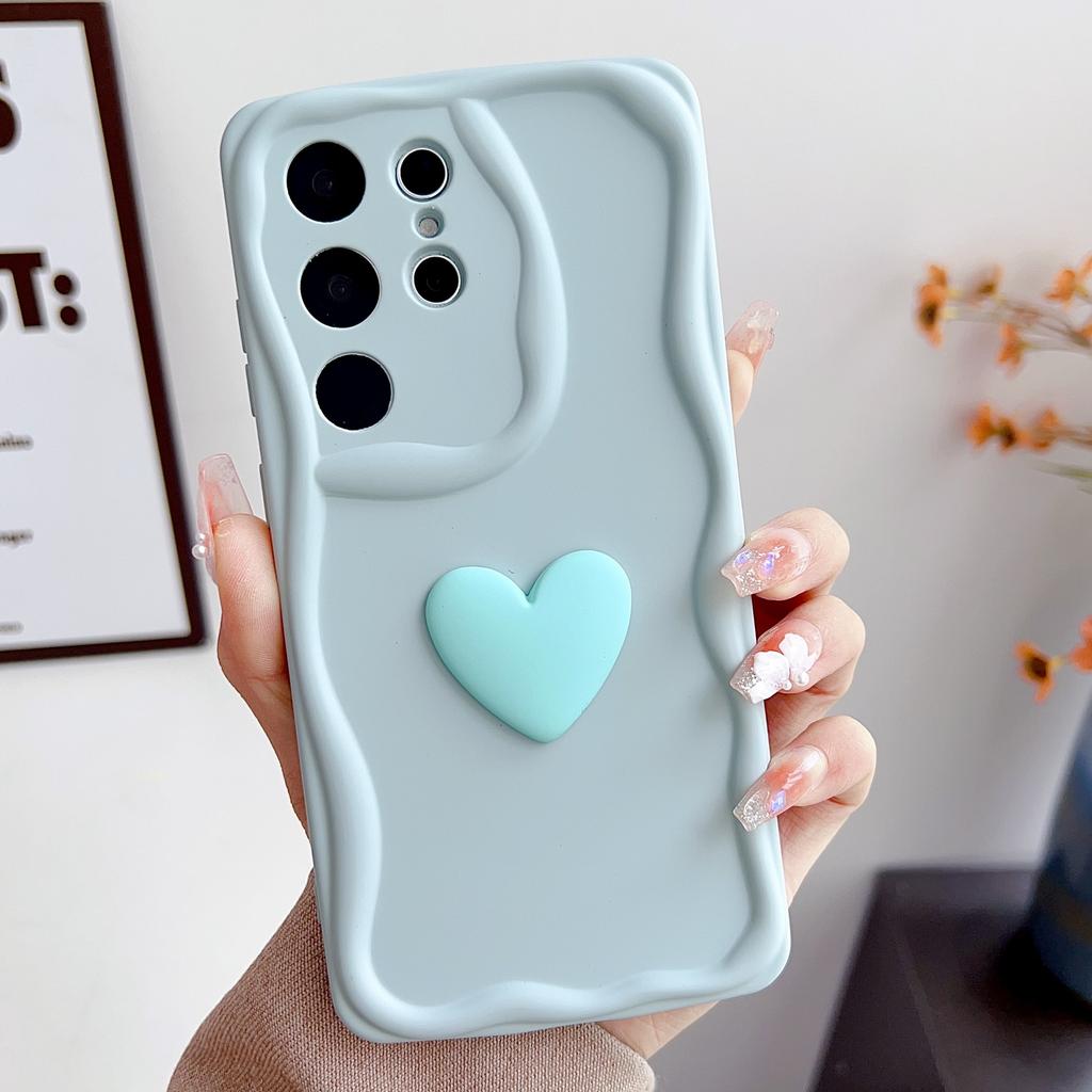 Three-dimensional love applies to iPhone17Promax mobile phone case Apple 16/15 cream edge 14/XR solid color 7P/X