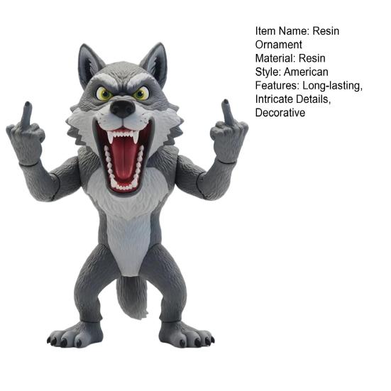 Angry Animal Figurine Resin Flip The Bird Animal Ornament Desktop Middle Finger Animal Statue for Home Office Desk Shelf Decor