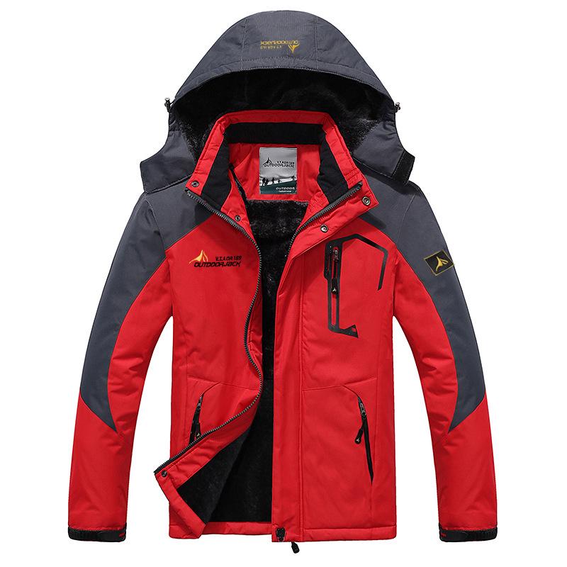 מעיל חורף גברים פלוס קטיפה Warm Wind Parka 6XL פלוס מידה שחורה מעיל חורף גברים.