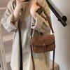 Women Solid Color PU Leather Shoulder Bag, Classic Flap Design Elegant Casual Versatile Daily Crossbody Handbag for Ladies