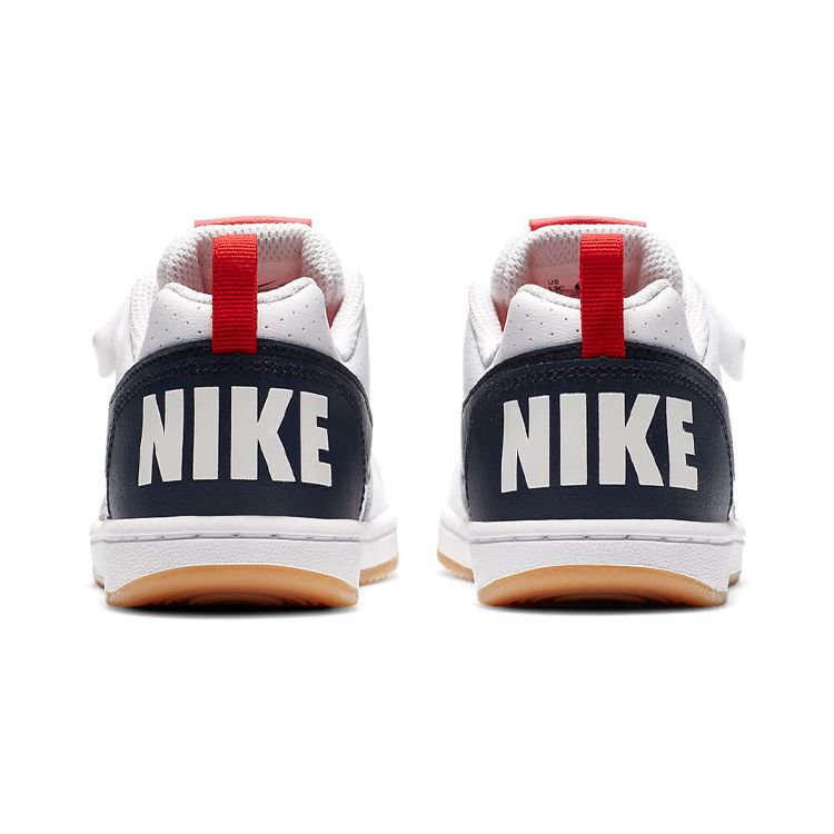 Nike Court Borough Low Comfortable Versatile Non-Slip Durable Balance Low-Top Skate Shoes Kids sneakers White Red Blue 870025-105