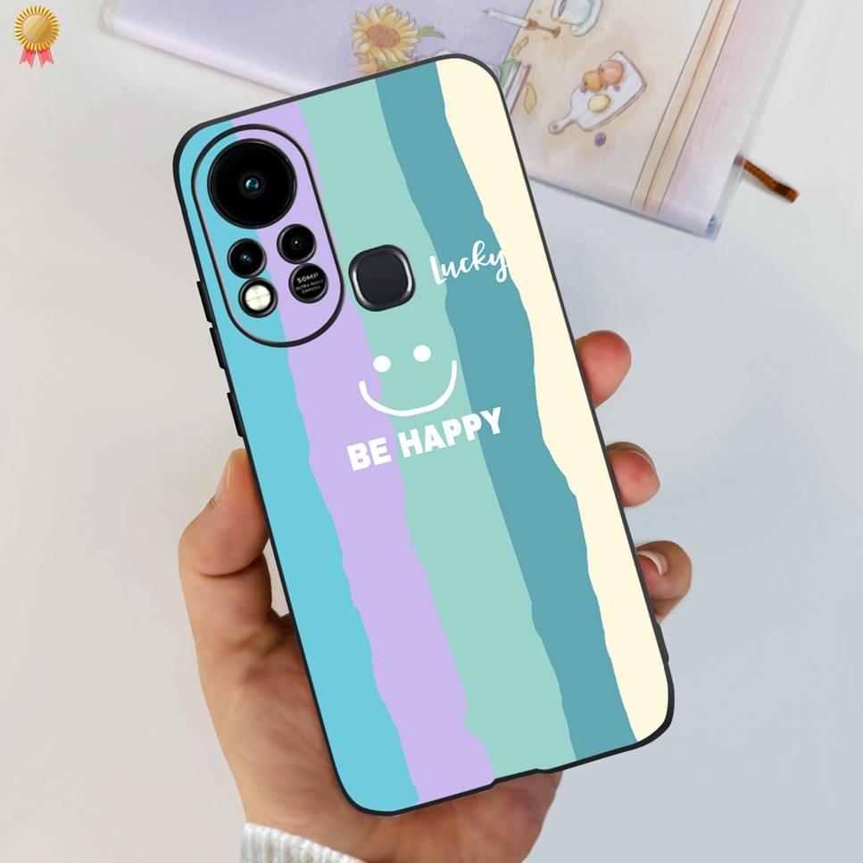 For Infinix Hot 11s Case Back Cover Clear Cute Cat Black Soft Silicone Coque For Infinix Hot11S Hot 11S Phone Case Bumper Fudna