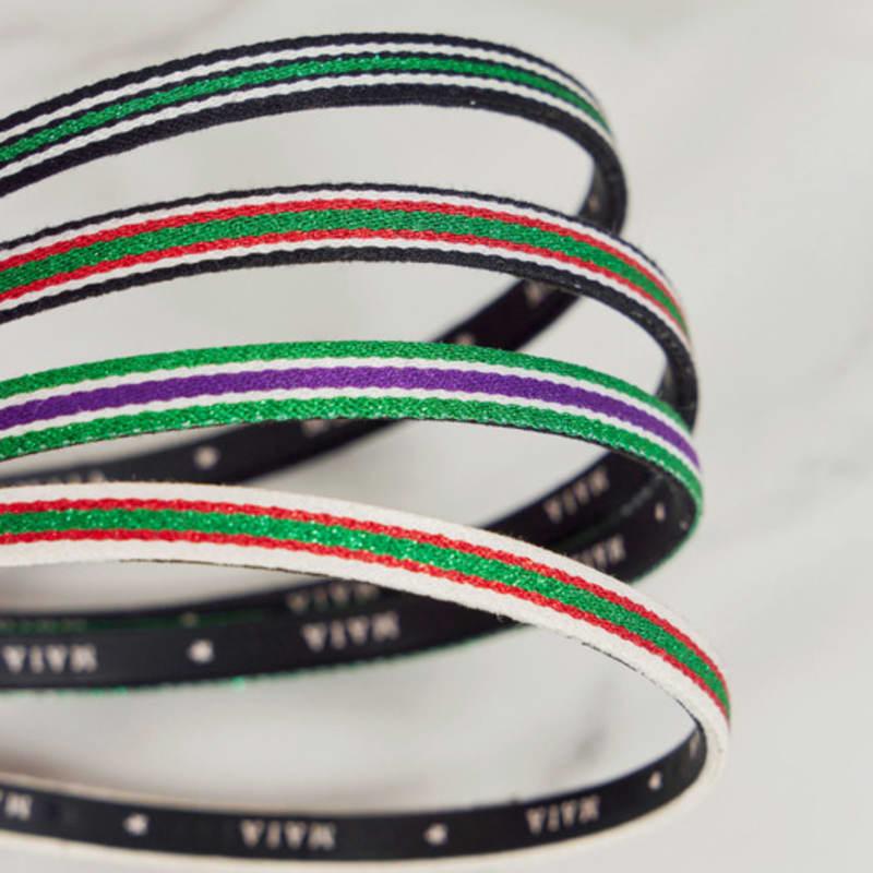 MAIA Gestreifte Stirnbänder (Wähle 2) - Blau, Senfgelb, Orange