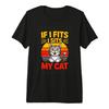 If I Fits I Sits My Cat Funny Cat Lover Humor T-shirt For Men Women 100% Cotton T Shirts Short Sleeve Tops 0206-1 - Men's Sum...