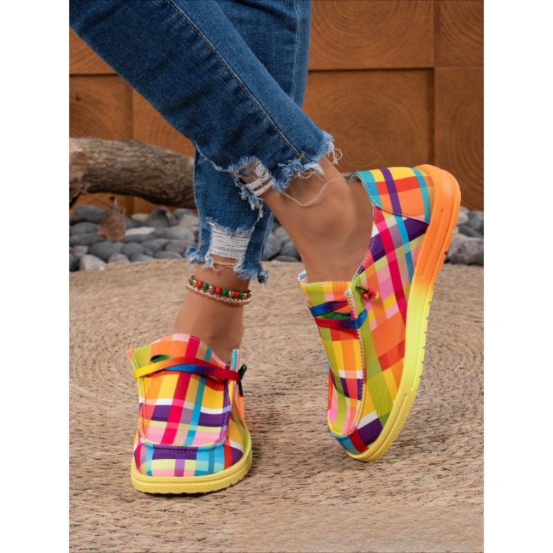 Nauji didelio dydžio moteriški laisvalaikio drobės plokštapadžiai batai su raišteliais, žemi